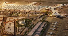 Celkový pohled na letiště v představě grafika. Letiště by mělo být s to poskytnout azyl až 371 letadlům najednou.  Zdroj: igairport.com