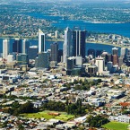 Střed města Perth, Západní Austrálie.