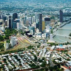 Střed Brisbane, Queensland, Austrálie.