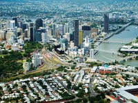 Střed Brisbane, Queensland, Austrálie.