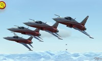 Letka Patrouille Suisse složená z letounů F-5E Tiger II. Zdroj: www.patrouille-suisse.net Letka Patrouille Suisse složená z letounů F-5E Tiger II. Zdroj: www.patrouille-suisse.net