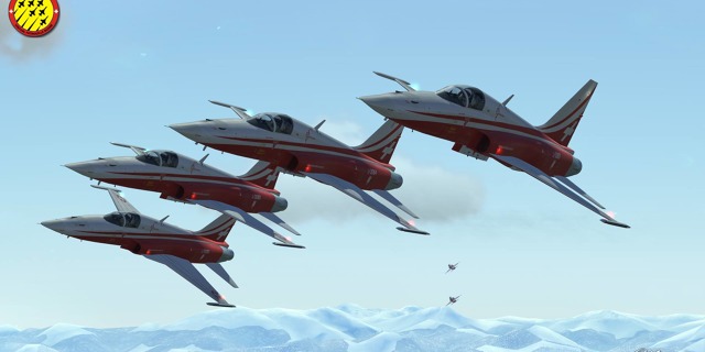 Letka Patrouille Suisse složená z letounů F-5E Tiger II. Zdroj: www.patrouille-suisse.net 