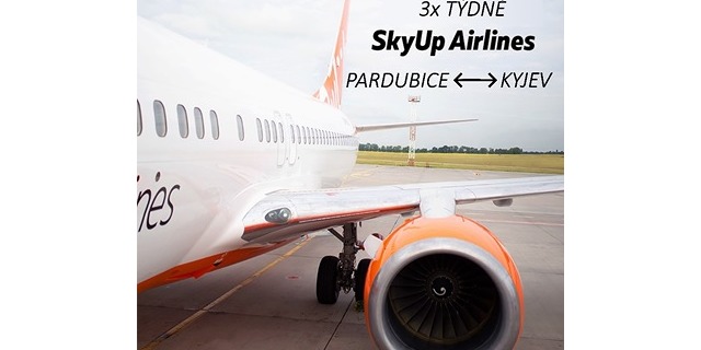 SkyUp nabízí od zimního letového řádu 2019/2020 spojení mezi Pardubicemi a Kyjevem. Zdroj: Letiště Pardubice