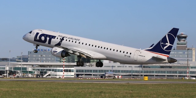 LOT nasazuje na linku Budapešť - Praha Embraer 195. Foto: Letiště Praha