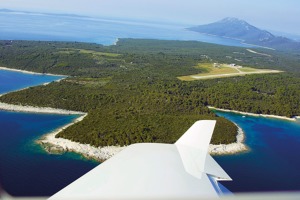Letiště a ostrov Mali Lošinj.
