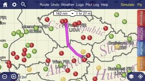 Situace na trase v sobotu 7. 9. 2019 - většina letišť směrem na jihovýchod byla zavřená.