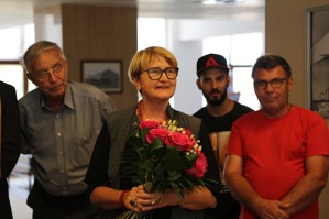 Naše francouzská spolupracovnice Maryla Boutineau, která je dnes jednou z nejfundovanějších osob stran historie CFRNA/CIDNA na západ od Bukurešti. přiletěla do Bukurešti ze Štrasburku běžnou linkou. Fotokredit: Cristian Savu