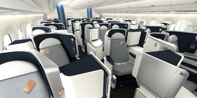 Pohled od Business Class A350-900 Air France. Zdroj: Air France