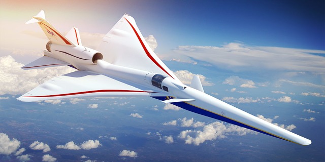 X-59 QueSST neboli Quiet Supersonic Technology vyvíjí NASA a Lockheed Martin. Zdroj: NASA