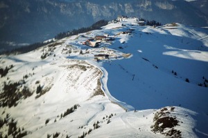 Horní stanice jedné z alpských lanovek.