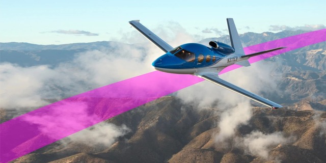 Vedení Cirrusu Vision Jet na přistání v režimu Autoland. Grafika: Garmin