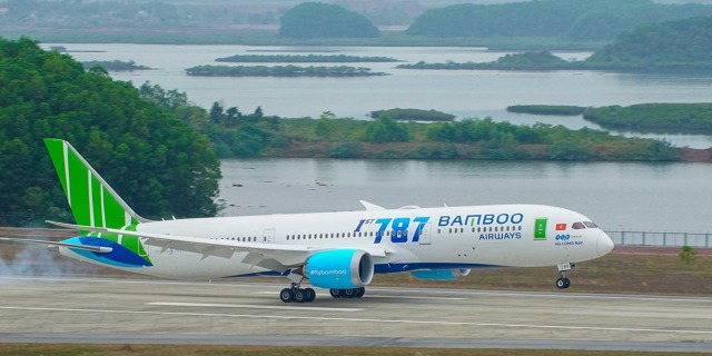 B787 Dreamliner společnosti Bamboo Airways bude od dubna dopravovat cestující mezi Hanojí a Prahou na nové přímé lince mezi oběma městy. Foto: Bamboo Airways