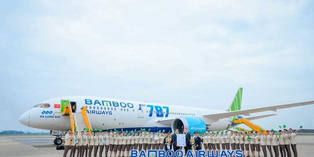 B787 Dreamliner společnosti Bamboo Airways bude od dubna dopravovat cestující mezi Hanojí a Prahou na nové přímé lince mezi oběma městy. Foto: Bamboo Airways