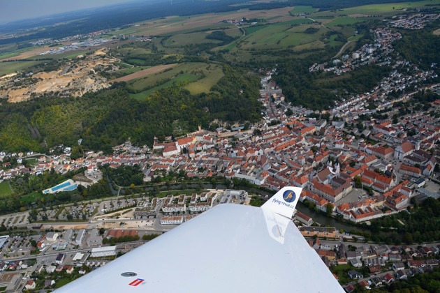 Pěkný pohled na město Eichstätt po vzletu