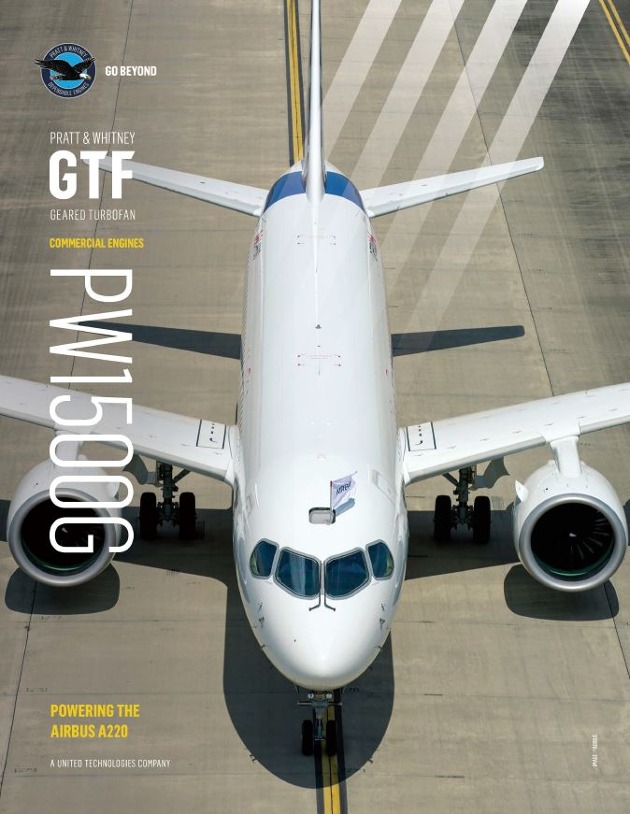 Leták Pratt and Whitney k motoru PW1500G, klikněte na fotku pro otevření pdf