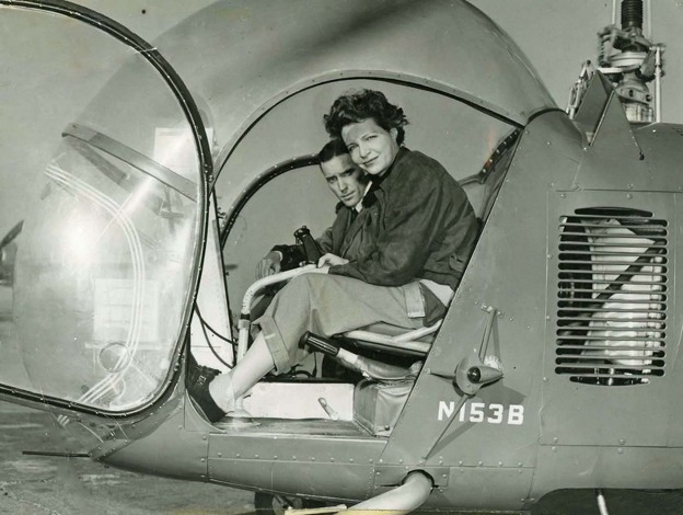 Jacqueline Auriol při vrtulníkovém výcviku v USA
