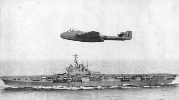 Sea Vampire Mk. 10 a HMS Ocean 3. prosince 1945