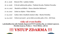 Plán 3. seriálu zimních odborných přednášek pro nejširší (nejen) leteckou veřejnost