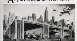 Tak si výtvarníci představovali budoucí centrální dopravní uzel v New Yorku. Vírníky měly být ideálním personálním dopravním prostředkem. 
