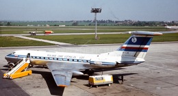 TU-134 polské společnosti LOT, semdesátá léta na Ruzyni. Foto: Petr Popelář