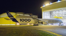 Airbus A350-1000 během prvních testů po osazení motory Rolls Royce Trent XWB-97. Foto: Airbus, 26. 10. 2016