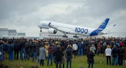 A350-1000 při prvním letu v Toulouse. Foto: Airbus.