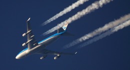 Boeing 747 společnosti KLM za letu. Obr.: Wikimedia