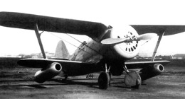 Polikarpov I-153 s přídavnými náporovými motory DM-4. Obr.: public domain