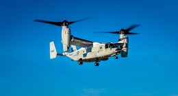 Konvertoplán Bell Boeing CMV-22B Osprey po prvním úspěšném vzletu v texaském Amarillu. Foto: Bell